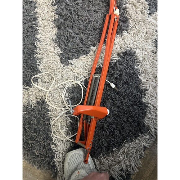 LEDU Orange Desk Lamp Articulated Draft Architect Lamp MCM Vintage NO BASE - Picture 10 of 16